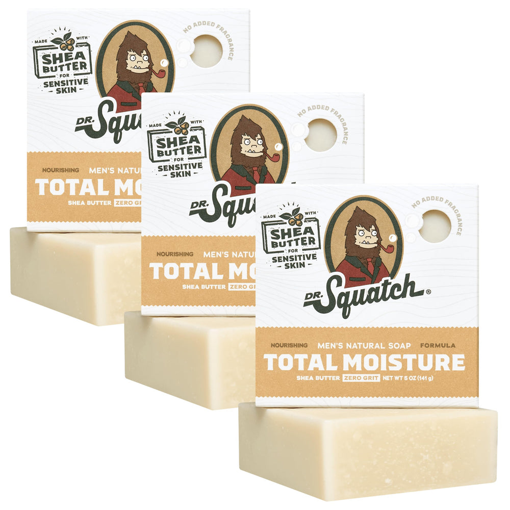 Dr. Squatch Total Moisture, barra sin aroma para piel sensible y suave