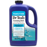 Dr Teal's Bano Espumoso en envase, burbujas suaves para relajar piel y mente.
