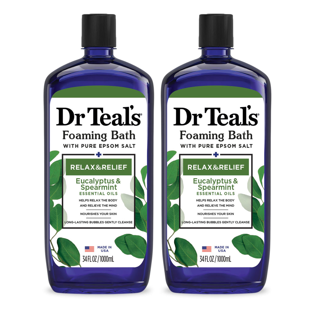 Dr Teal's Baño Espumoso con Eucalipto y Menta: burbujas relajantes.