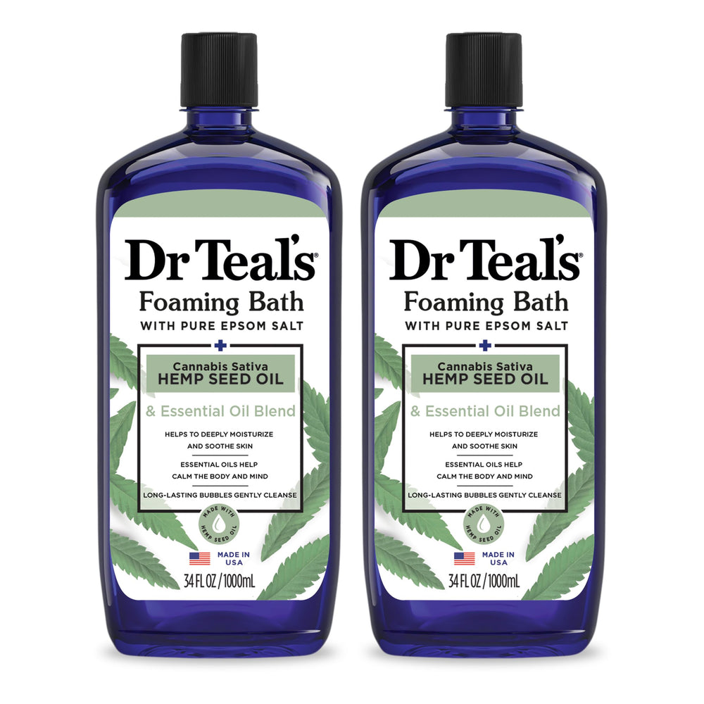 Dr Teal's baño espumoso con sal Epsom y cannabis Sativa en botella para relajación