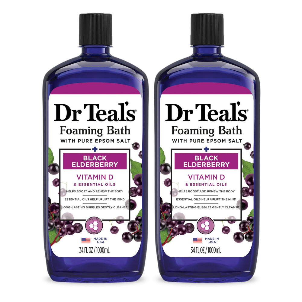 Dr Teal's baño espumoso con sauco negro y vitamina D para relajación.