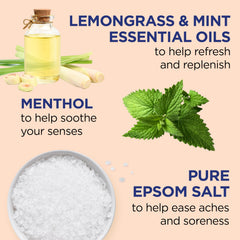 Warm bath with steam using Dr Teal's soak for relaxation.