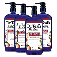Dr Teal's Body Wash bottle with pure Epsom salt for a soothing bath routine.
