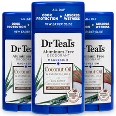 Desodorante Dr Teal's sin aluminio con coco para uso diario