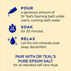 Dr Teal's essential oil blend creates a soothing, spa-like bath experience.