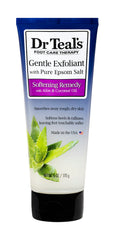 Dr Teal's exfoliante de pies con sal de Epsom en frasco de 6 onzas para suavizar piel áspera.