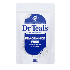 Dr Teal's fragrance-free Epsom salt bottle for convenient at-home soaks.