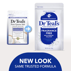 Dr Teal's fragrance-free Epsom salt crystals dissolve quickly for a soothing bath.