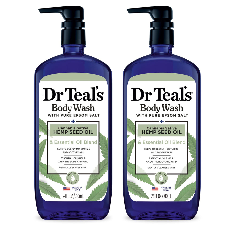 Dr Teal's gel de baño con sal epsom, botella visible para relajación.
