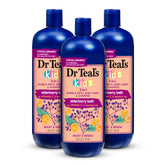 Dr Teal's Kids 3-in-1 elderberry bubble bath bottle pours for gentle cleansing and bubbly fun.