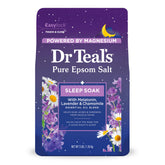 Dr Teal's Pure Epsom Salt Sleep Blend bottle with lavender aroma for relaxation.