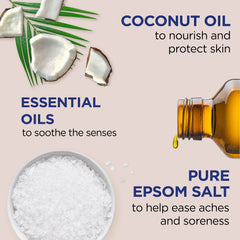 Dr Teal's Sal de Epsom Nutre Coco - textura cremosa para exfoliar suavemente la piel.