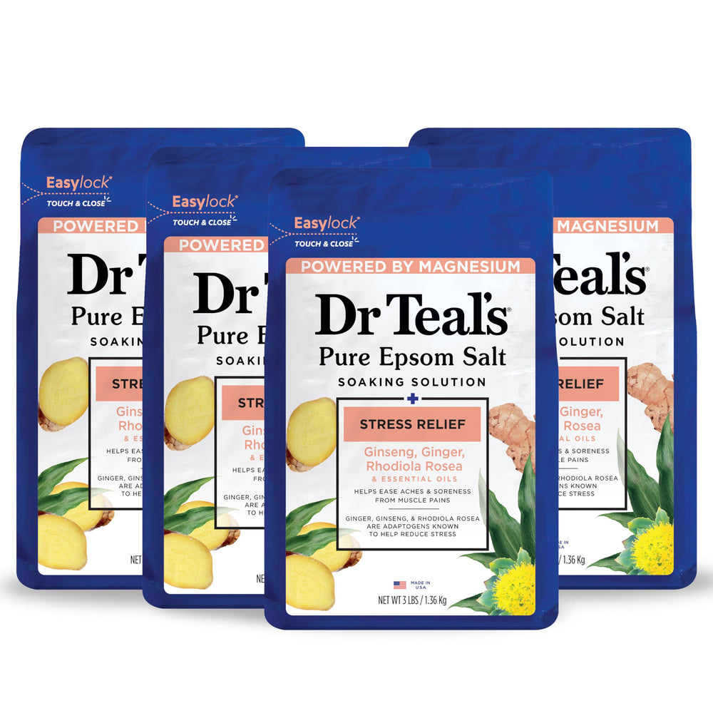 Dr Teal's sal epsom puro para un baño relajante y aliviar tensiones musculares.