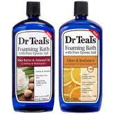 Dr Teal's Shea Butter & Almond Oil, botella de baño espumoso, suaviza piel seca.