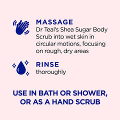 Dr Teal's Rose Shea Sugar Body Scrub texture detail ready for exfoliation