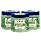 Dr Teal's Shea Sugar Scrub with eucalyptus spearmint for refreshing exfoliation and hydration.