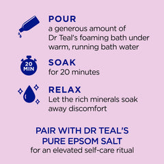 Dr Teal's sulfato de magnesio para una sensación de relajación en el baño