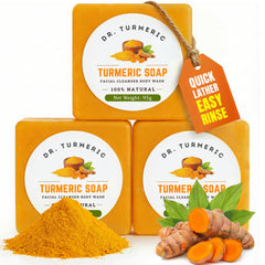 Dr. Turmeric jabón de cúrcuma: barra de limpieza suave para la piel.
