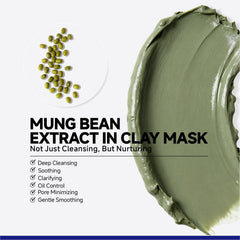 Mascarilla aplicada en el rostro, limpieza profunda y exfoliación suave.
