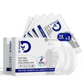Dr Vincent peptide under-eye patches packaging showcases premium care and soothing promise.