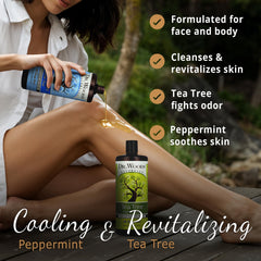 Dr. Woods Castile Soap peppermint foam highlights rich lather and easy rinse.