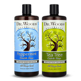 Dr. Woods Liquid Castile Soap tea tree bottle offers refreshing cleanse for skin.