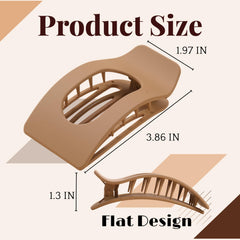Pinza rectangular grande Drealoe, agarre firme para cabello grueso o fino