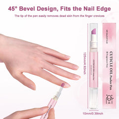 DreamCatching cuticle oil pen in action nourishes and softens dry cuticles.