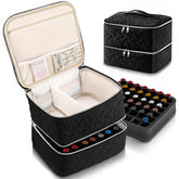 DreamGenius nail polish organizer case with 42-bottle capacity keeps bottles organized and upright.