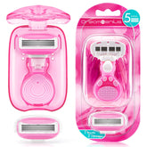 DreamGenius travel razor for women with a comfortable handle for precise control on the go.