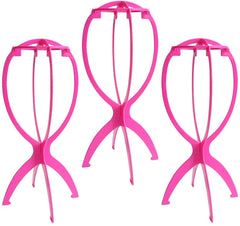 Dreamlover wig head stand hot pink 3-pack for organized wig storage.