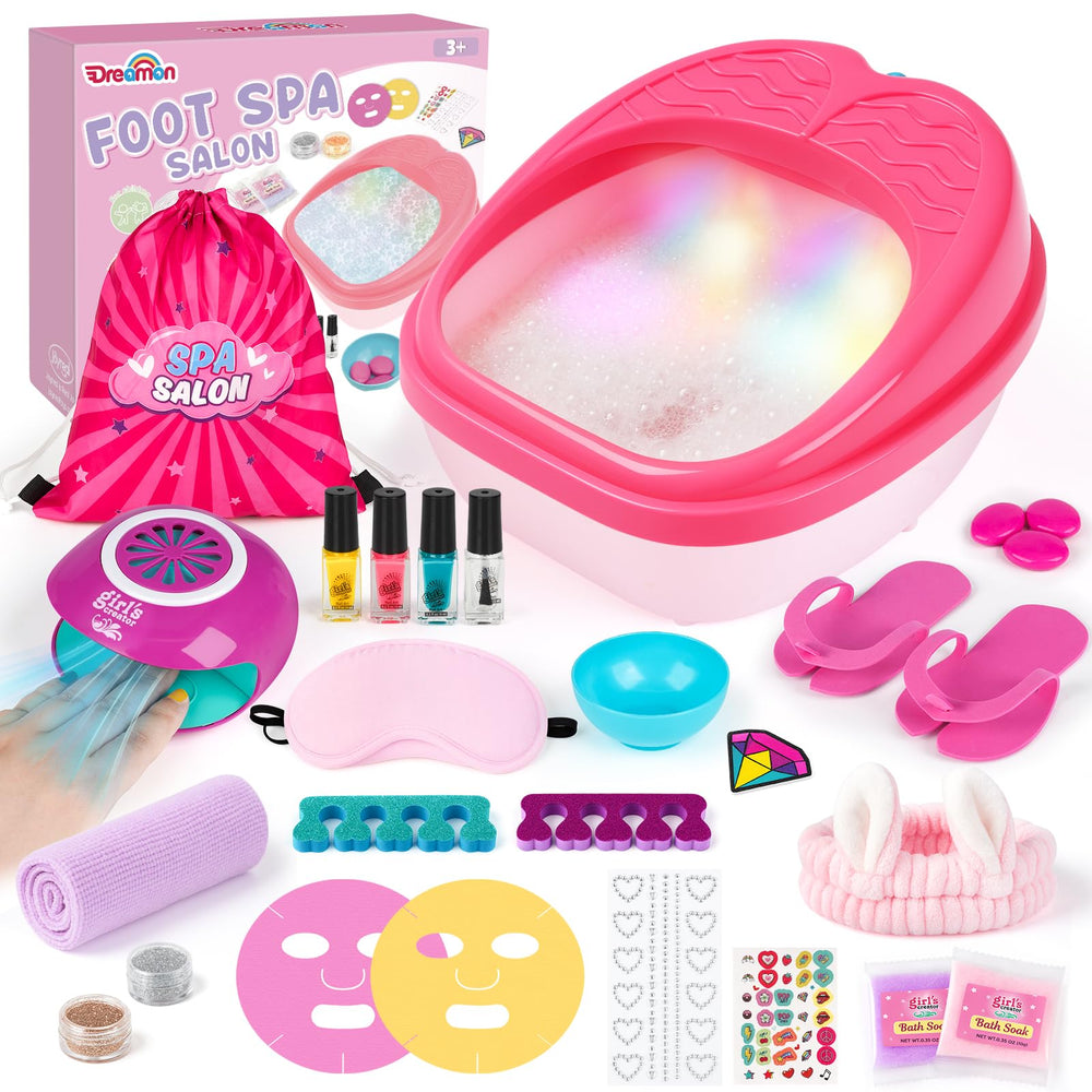 Dreamon Kids Foot Spa Tub with rainbow light for at-home relaxation