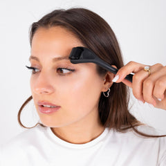 Dremenester Derma Roller on beard area for grooming routine