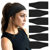 DRESHOW yoga headband in soft-stretch fabric keeps hair in place
