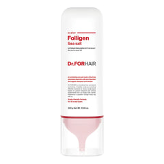 Dr.FORHAIR Folligen Sea Salt Scaler bottle demonstrates exfoliation for scalp renewal