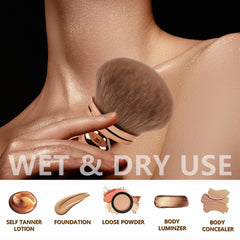 DRIPOO multi-use kabuki brush suitable for powder, liquid, and cream makeup.