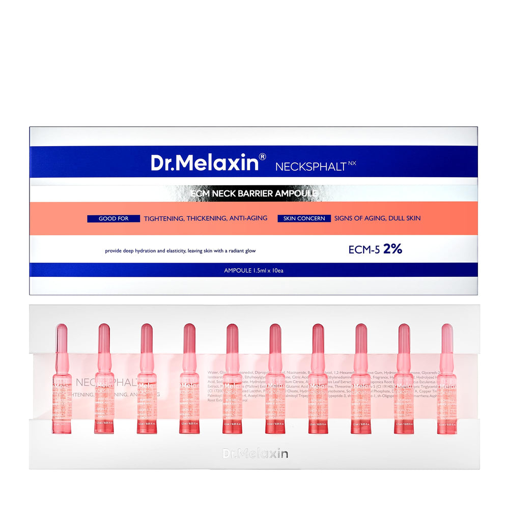 Dr.Melaxin Necksphalt ampoule packaging signaling premium neck care