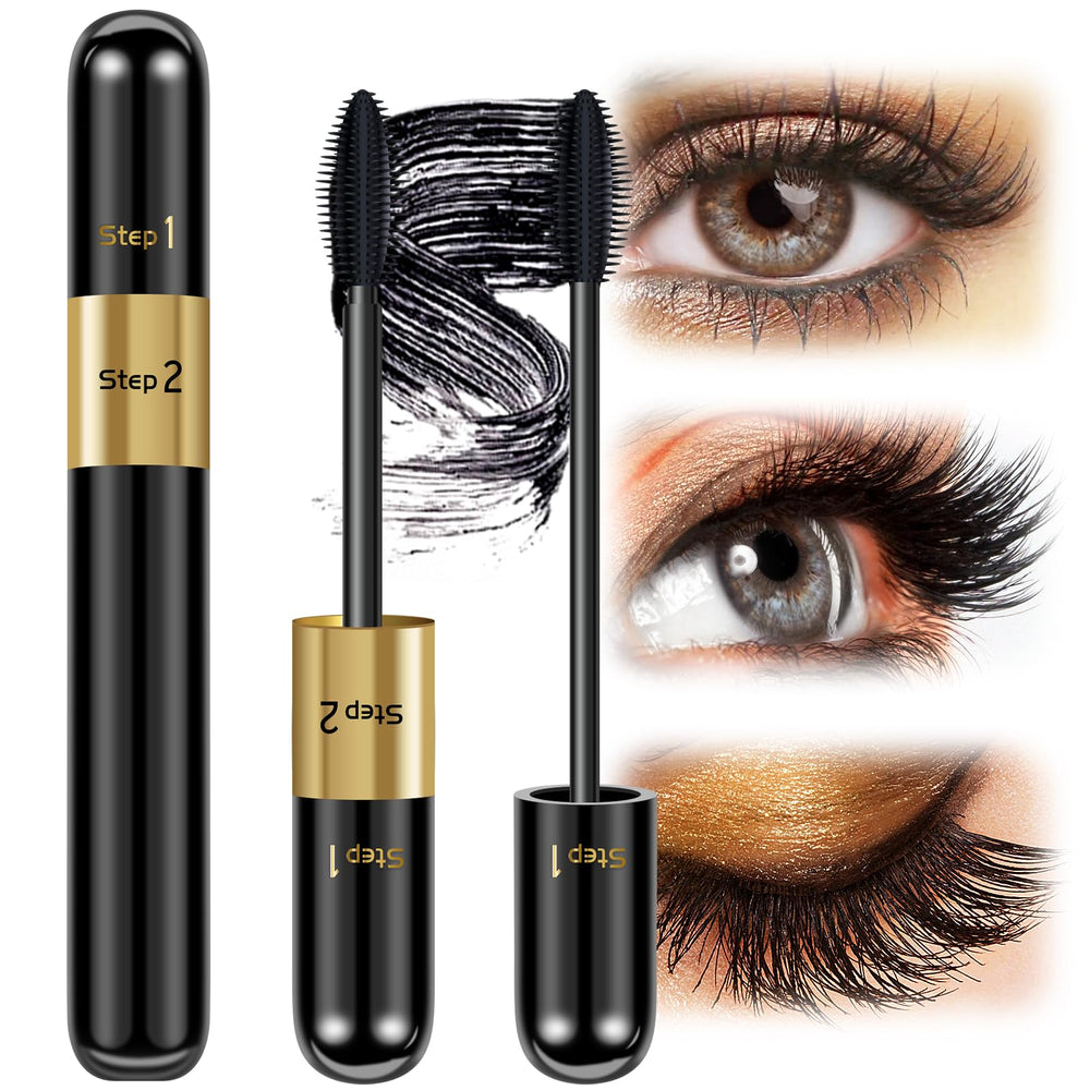 DRMODE Mascara 2 en 1 voluminiza y alarga tus pestañas con definición duradera.