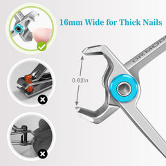 DRMODE curved blades provide precise trimming on hard nails.
