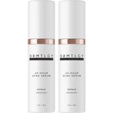 DRMTLGY acne spot treatment bottle with 5% benzoyl peroxide for targeted breakouts.