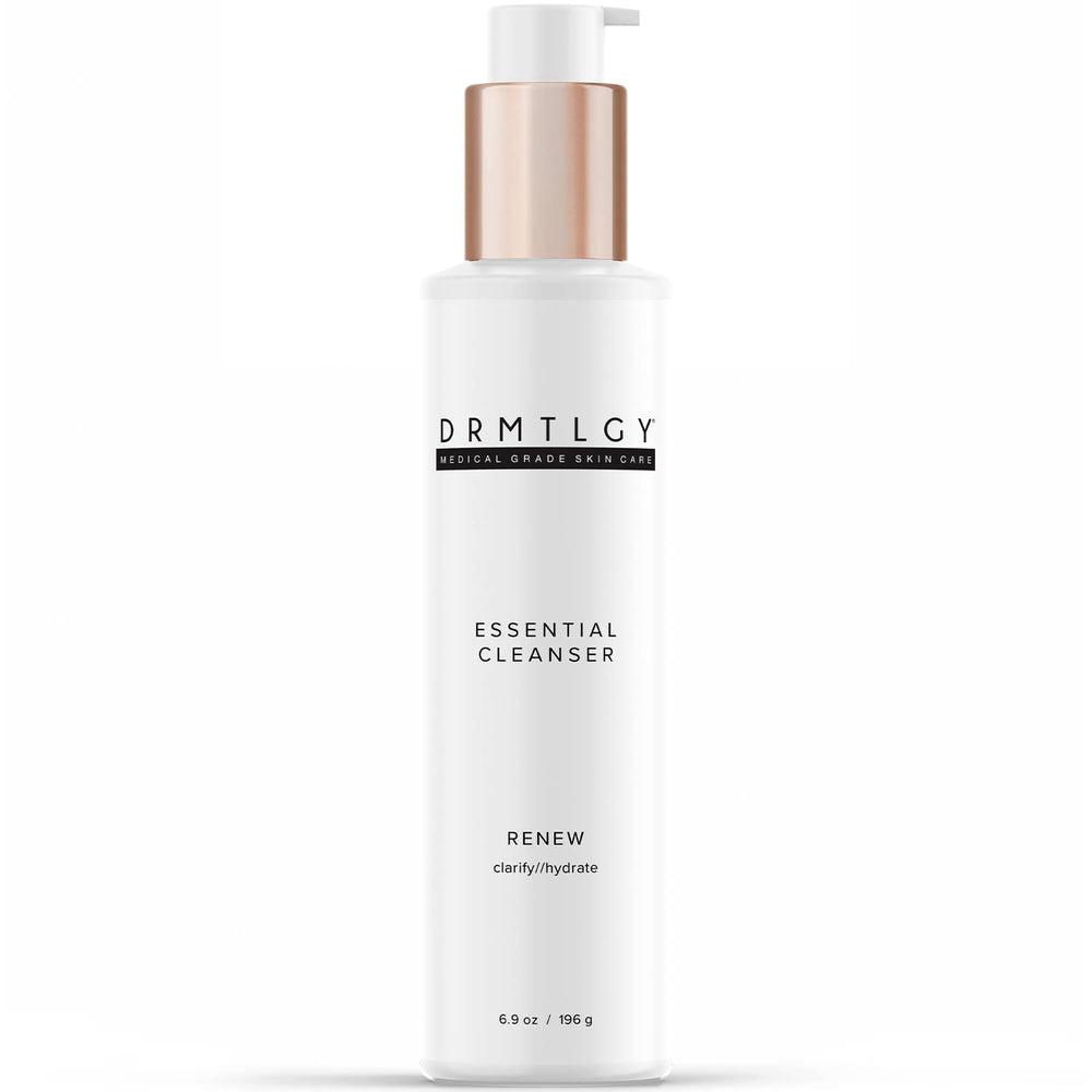 DRMTLGY essential cleanser bottle with pump for daily cleansing and hydration
