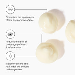 Close up of DRMTLGY HPR Eye Cream texture showing smooth glide
