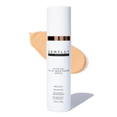 DRMTLGY Physical Tinted Moisturizer SPF 44 bottle showing universal tint for all skin tones.
