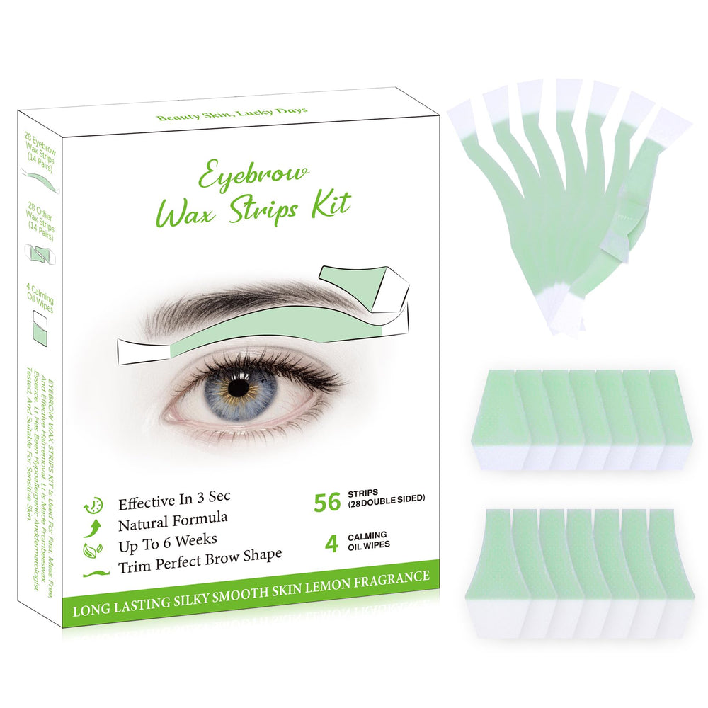 Dr.Okay Eyebrow Wax Strips 56-pack kit for at-home shaping and removal.