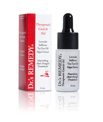 Dr.'s Remedy Cuticle Oil being applied for cuticle care and moisture.