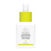 Drunk Elephant Virgin Marula Oil bottle pour showing quick hydration for balanced skin.