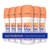 Dry Idea unscented roll-on bottle for women with clear, quick-drying application