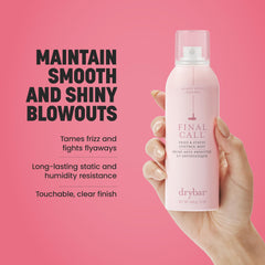 Drybar Final Call Mist textura suave tras aplicar para brillo natural.