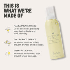 Drybar Southern Belle Mousse cuerpo suave y brillo que perdura.