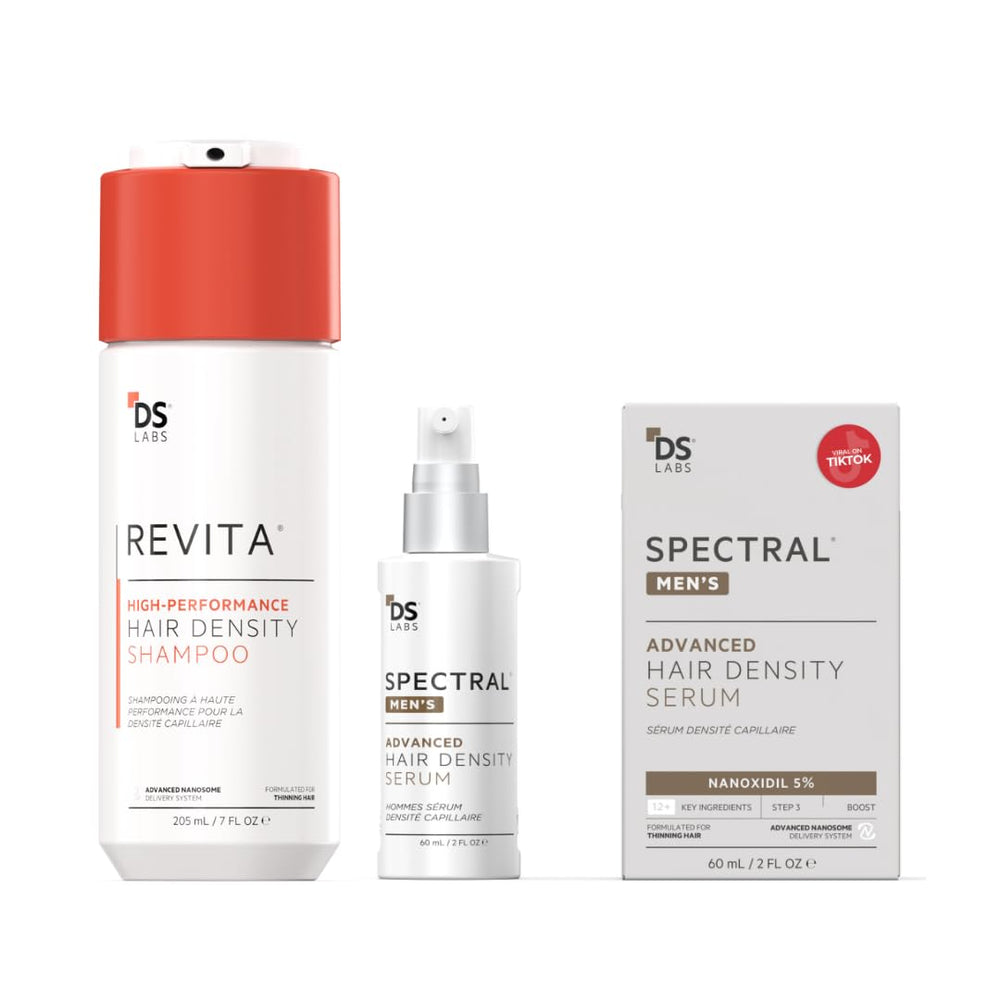 DS Laboratories Revita shampoo bottle close-up for a refreshing scalp cleanse